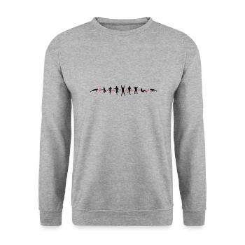 Sport - Gruppe Fitness Puls - Unisex Pullover - Weißgrau meliert - Vorne - Alina (178cm) & Michal (187cm)