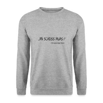 An Scheiss muasi - Unisex Pullover - Weißgrau meliert - Vorne - Alina (178cm) & Michal (187cm)