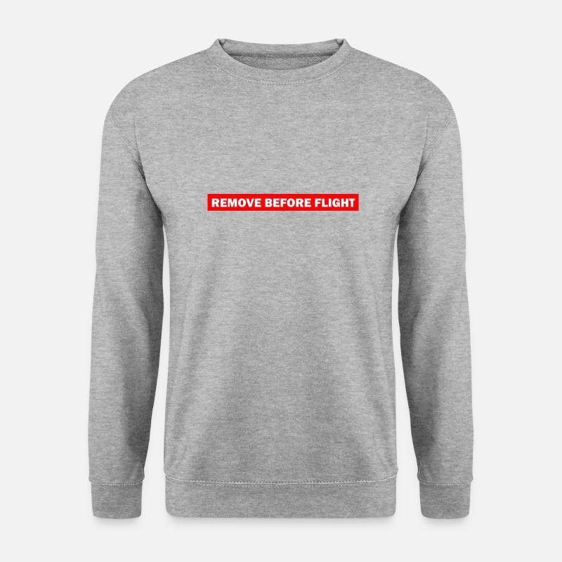REMOVE BEFORE FLIGHT - Unisex Pullover - Weißgrau meliert