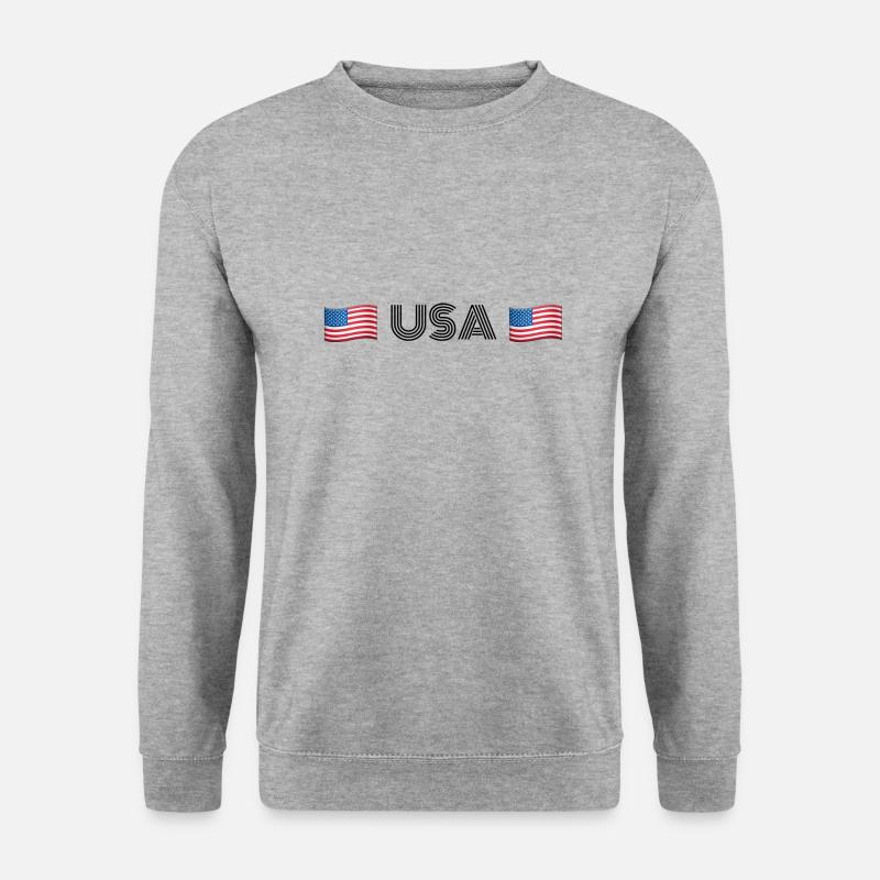 USA - Unisex Pullover - Weißgrau meliert