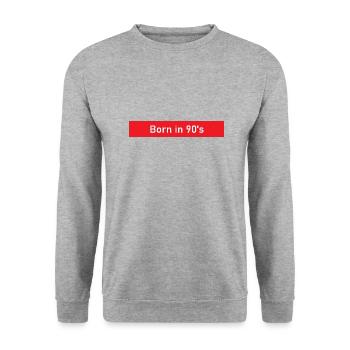 Geboren in den 90er Jahren - Unisex Pullover - Weißgrau meliert - Vorne - Alina (178cm) & Michal (187cm)