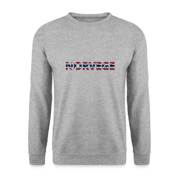 Flag of Norway - Unisex Sweatshirt - salt & pepper - Front - Alina (178cm) & Michal (187cm)