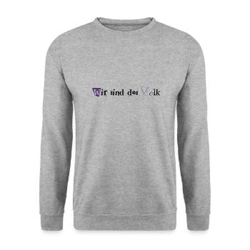 Wir sind das Volk - Unisex Pullover - Weißgrau meliert - Vorne - Alina (178cm) & Michal (187cm)
