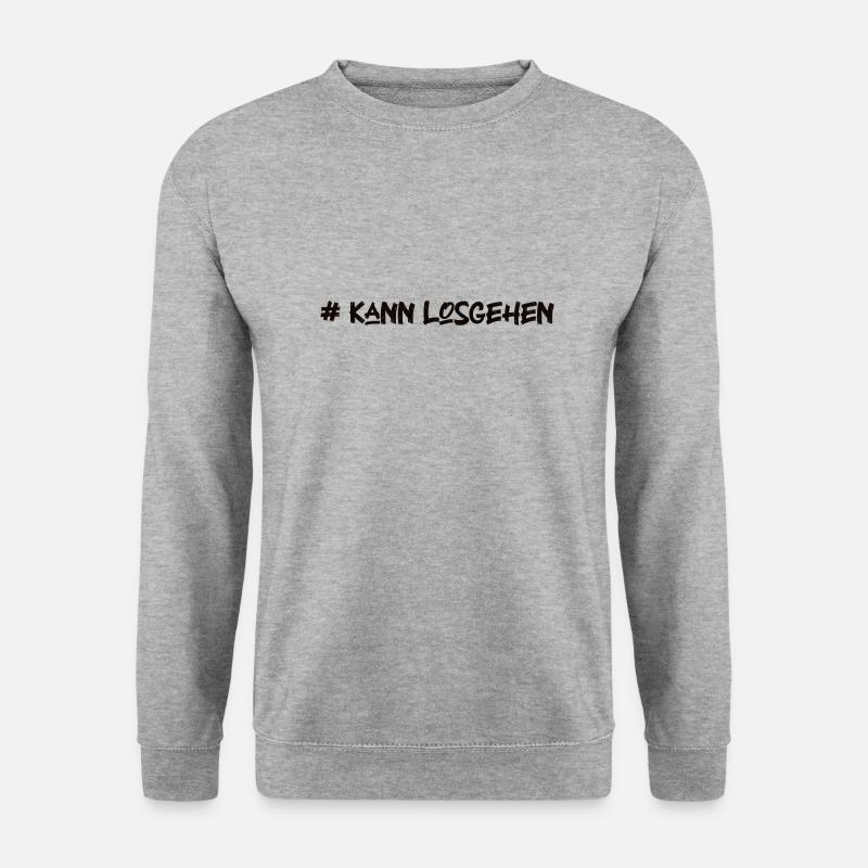 Kann Losgehen - Unisex Pullover - Weißgrau meliert
