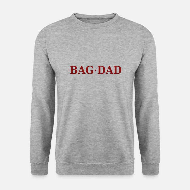 Lustiger Spruch: "BAG DAD" - Unisex Pullover - Weißgrau meliert