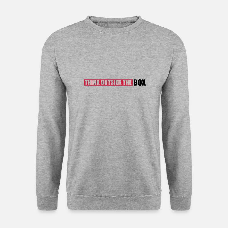 Spruch Außerhalb Denken - Unisex Pullover - Weißgrau meliert
