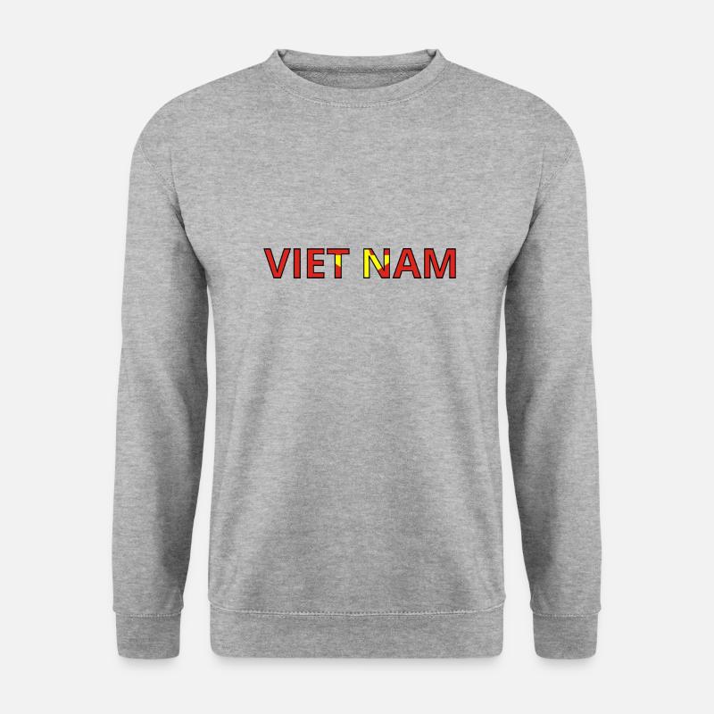 Flagge von Vietnam - Unisex Pullover - Weißgrau meliert