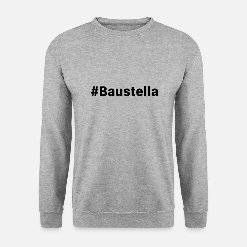 Baustella/ Baustelle - Unisex Pullover - Weißgrau meliert