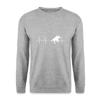 herzschlag reiter pferd reitsport - Unisex Sweatshirt - salt & pepper - Front - Alina (178cm) & Michal (187cm)