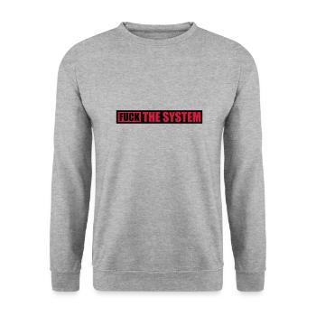 Fuck the system Freiheit - Unisex Pullover - Weißgrau meliert - Vorne - Alina (178cm) & Michal (187cm)