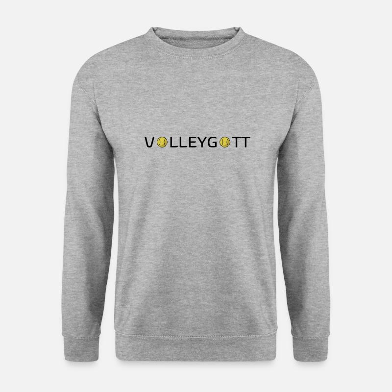 Volleygott Ball schwarz - Unisex Pullover - Weißgrau meliert