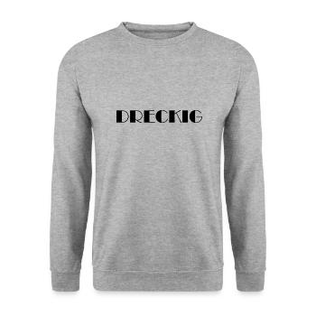DRECKIG - Unisex Pullover - Weißgrau meliert - Vorne - Alina (178cm) & Michal (187cm)