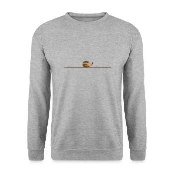 schlafender Igel - Unisex Pullover - Weißgrau meliert - Vorne - Alina (178cm) & Michal (187cm)