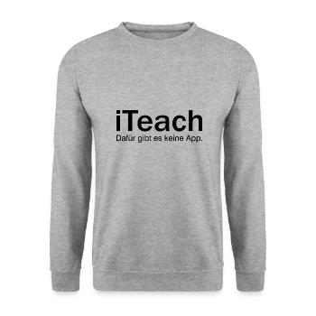 Iteach Gift Teacher School Professor - Unisex Sweatshirt - salt & pepper - Front - Alina (178cm) & Michal (187cm)