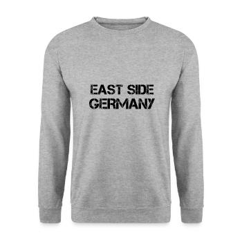 East side germany Geschenk DDR Ossi - Unisex Pullover - Weißgrau meliert - Vorne - Alina (178cm) & Michal (187cm)