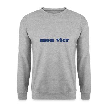 mon vier ! - Sweat-shirt Unisexe - gris chiné - Devant - Alina (178cm) & Michal (187cm)