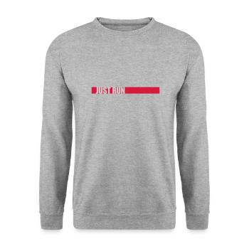 Bar Logo Just Run - Unisex Sweatshirt - salt & pepper - Front - Alina (178cm) & Michal (187cm)