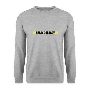 crazy dog lady Zitat - Unisex Pullover - Weißgrau meliert - Vorne - Alina (178cm) & Michal (187cm)