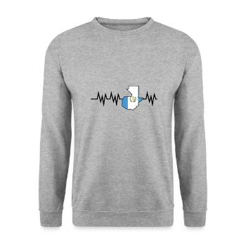 Guatemala Guatemalan Flagge DNA I Geschenk - Unisex Pullover - Weißgrau meliert - Vorne - Alina (178cm) & Michal (187cm)
