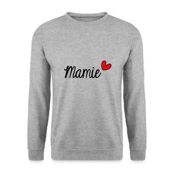BONNE FÊTE. FÊTE DES MÈRES. FÊTE DES PÈRES. FÊTE - Sweat-shirt Unisexe - gris chiné - Devant - Alina (178cm) & Michal (187cm)