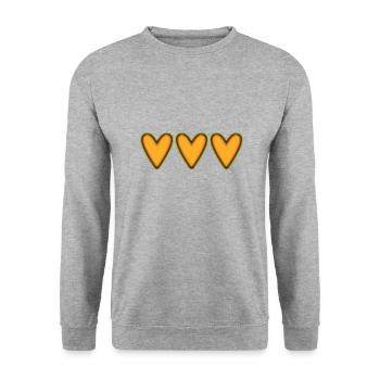 MUTTERTAG. SCHÖNEN MUTTERTAG. MAMA. ICH LIEBE DICH - Unisex Pullover - Weißgrau meliert - Vorne - Alina (178cm) & Michal (187cm)
