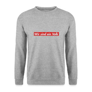 Bayern Fussbal sprüche fun lustig - Unisex Pullover - Weißgrau meliert - Vorne - Alina (178cm) & Michal (187cm)