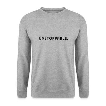 Unstoppable - Unisex Pullover - Weißgrau meliert - Vorne - Alina (178cm) & Michal (187cm)