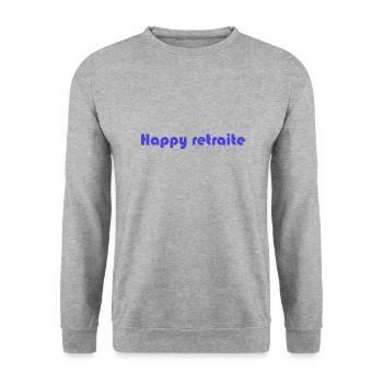 RETRAITE. RETRAITE. RETRAITEE. RETRAITE - Sweat-shirt Unisexe - gris chiné - Devant - Alina (178cm) & Michal (187cm)