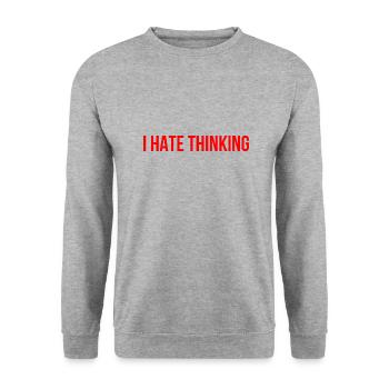 I hate to think English language - Unisex Sweatshirt - salt & pepper - Front - Alina (178cm) & Michal (187cm)