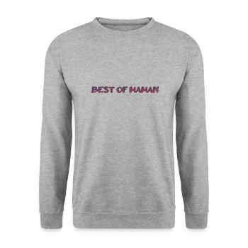 MAMA. MUTTERTAG. SCHÖNEN MUTTERTAG. ICH LIEBE DICH - Unisex Pullover - Weißgrau meliert - Vorne - Alina (178cm) & Michal (187cm)