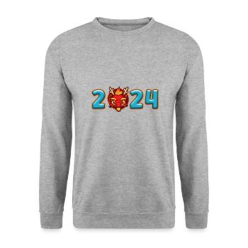 Chinesisches Neujahr Drache China Asian I Geschenk - Unisex Pullover - Weißgrau meliert - Vorne - Alina (178cm) & Michal (187cm)