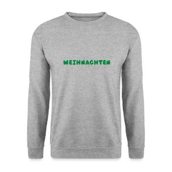 Frohe Weihnachten: Magie in Buchstaben - Unisex Pullover - Weißgrau meliert - Vorne - Alina (178cm) & Michal (187cm)