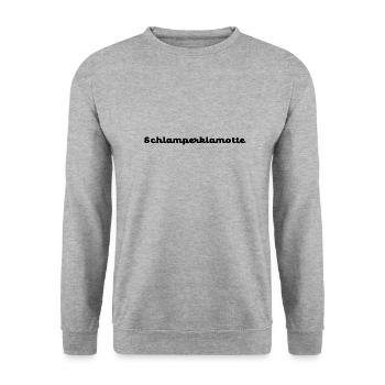 Schlamperklamotte No.2 Black - Unisex Pullover - Weißgrau meliert - Vorne - Alina (178cm) & Michal (187cm)