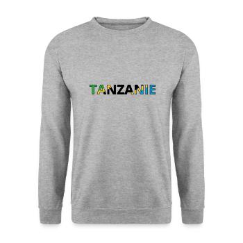 Flag of Tanzania - Unisex Sweatshirt - salt & pepper - Front - Alina (178cm) & Michal (187cm)