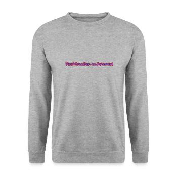 Rechtsaußen aufräumen! - Unisex Pullover - Weißgrau meliert - Vorne - Alina (178cm) & Michal (187cm)
