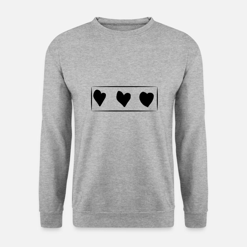 Three Hearts Heart Rectangle Love - Unisex Sweatshirt - salt & pepper