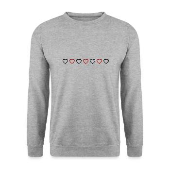 Ligne de symbole de cœurs - Sweat-shirt Unisexe - gris chiné - Devant - Alina (178cm) & Michal (187cm)