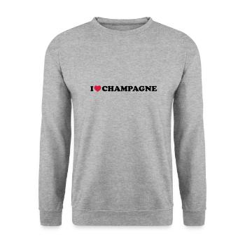 i_love_ - Sweat-shirt Unisexe - gris chiné - Devant - Alina (178cm) & Michal (187cm)