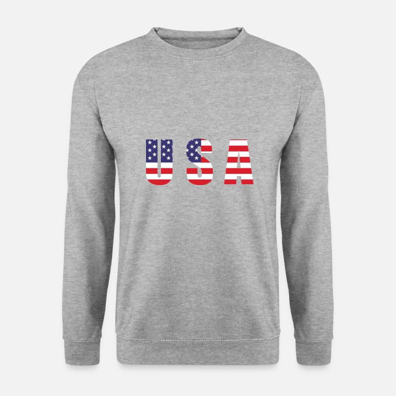 US-Flagge - Unisex Pullover - Weißgrau meliert