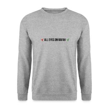 TOUS LES REGARDS SONT TOURNÉS VERS RAFAH - Sweat-shirt Unisexe - gris chiné - Devant - Alina (178cm) & Michal (187cm)