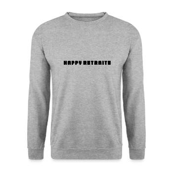 RETRAITE. RETRAITE. RETRAITEE. RETRAITE - Sweat-shirt Unisexe - gris chiné - Devant - Alina (178cm) & Michal (187cm)
