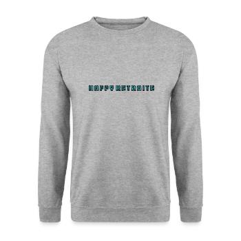 RETIREMENT. RETIREMENT. RETIRED. RETIREMENT - Unisex Sweatshirt - salt & pepper - Front - Alina (178cm) & Michal (187cm)