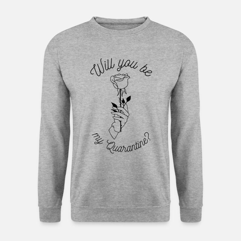 Will you be my Quarantine Corona - Unisex Pullover - Weißgrau meliert