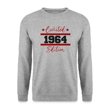 Édition limitée Né en 1964 58e anniversaire - Sweat-shirt Unisexe - gris chiné - Devant - Alina (178cm) & Michal (187cm)