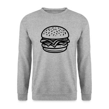 Hamburger - Unisex Pullover - Weißgrau meliert - Vorne - Alina (178cm) & Michal (187cm)