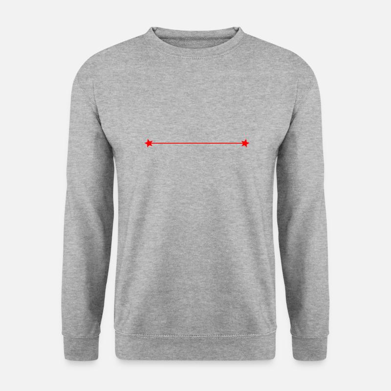 Linie in Rot - Unisex Pullover - Weißgrau meliert