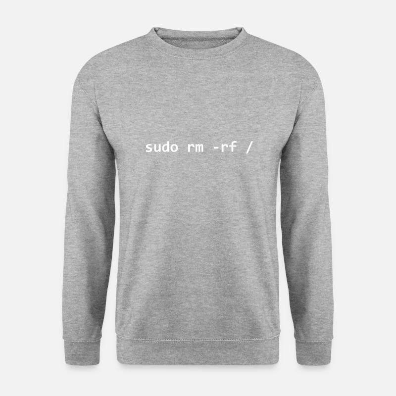 Sudo rm rf - Unisex Pullover - Weißgrau meliert