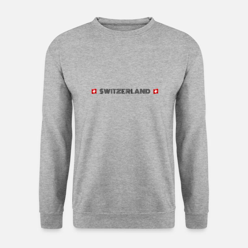 SCHWEIZ - Unisex Pullover - Weißgrau meliert