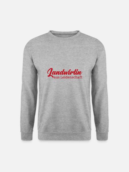 Landwirtin aus leidenschaft Landleben Geschenk - Unisex Pullover - Weißgrau meliert