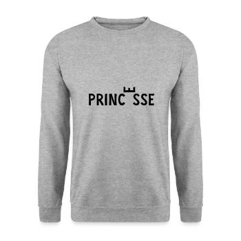 POUR LES PRINCESSES ! - Sweat-shirt Unisexe - gris chiné - Devant - Alina (178cm) & Michal (187cm)